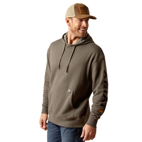 Ariat Men's Rebar Beluga Heather Grey Graphic Work Hoodie - 10051976 - XS