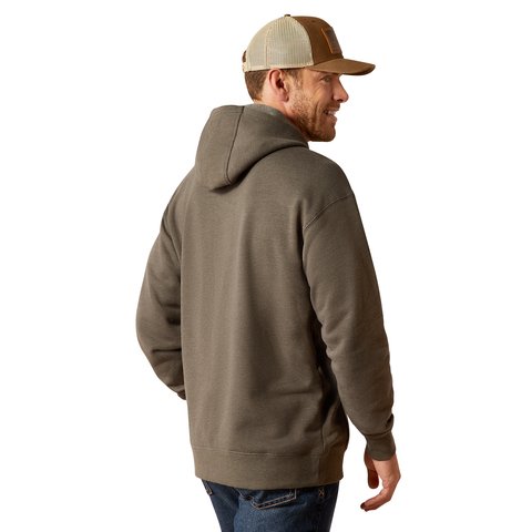 Ariat Men's Rebar Beluga Heather Grey Graphic Work Hoodie - 10051976 - XS