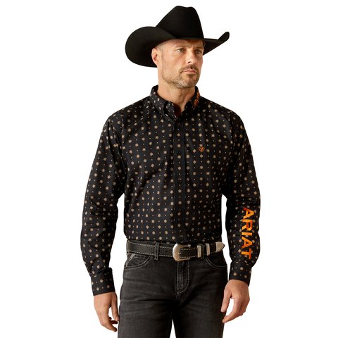 Ariat Men's Team Kelvin Classic Fit Black Long Sleeve Shirt - 10051988 - XS