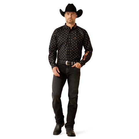 Ariat Men's Team Kelvin Classic Fit Black Long Sleeve Shirt - 10051988 - XS