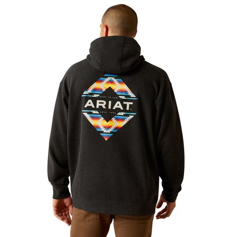 Ariat Men's Black Heather Diamond Canyon Hoodie - 10052007 - S