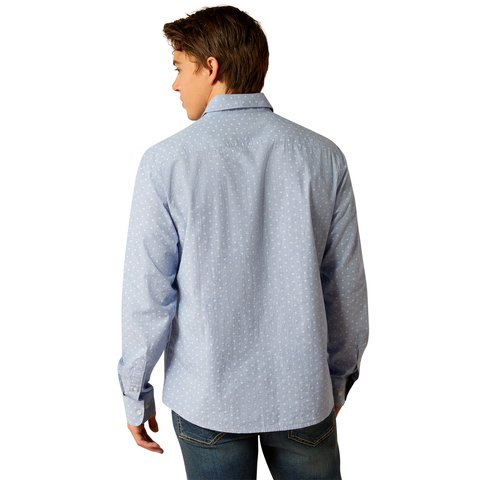 Ariat Men's Memphis Modern Fit Blue Long Sleeve Shirt - 10052301 - XS