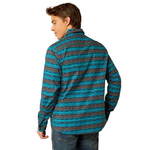 Ariat Men's Madison Modern Fit Turquoise Long Sleeve Shirt - 10052306 - XS