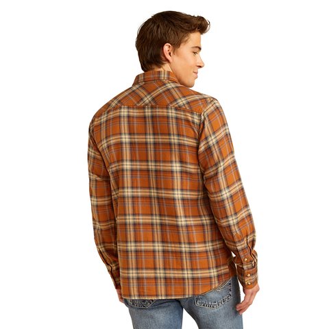 Ariat Men's Haiden Retro Fit Roasted Pecan Long Sleeve Shirt - 10052319 - XS