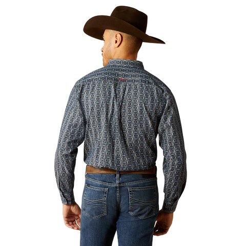 Ariat Men's Rochard Classic Fit Chambray Blue Long Sleeve Shirt - 10052358 - XS