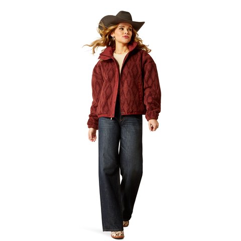 Ariat Women's Tonal Port Print Sherpa Blocked Jacket - 10052399 - XS