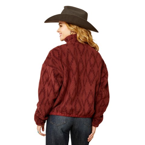 Ariat Women's Tonal Port Print Sherpa Blocked Jacket - 10052399 - XS