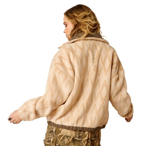 Ariat Women's Tonal Sand Print Sherpa Blocked Jacket - 10052440 - XS