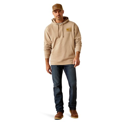 Ariat Men's Beige Camo Hex Graphic Hoodie - 10052460 - S