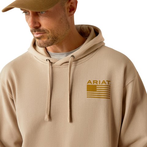 Ariat Men's Beige Camo Hex Graphic Hoodie - 10052460 - S