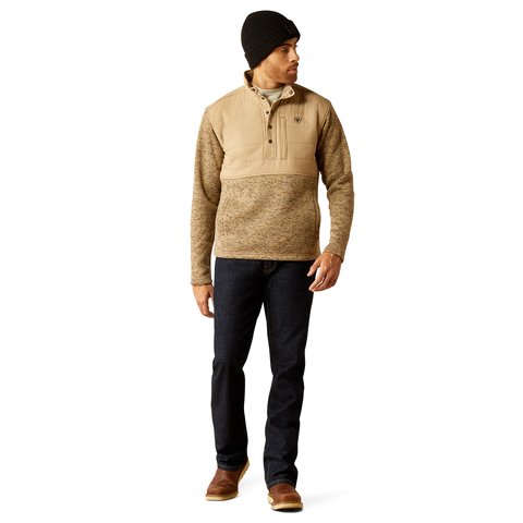 Ariat Men's Caldwell Reinforced Snap Chinchilla Sweater - 10052779 - S