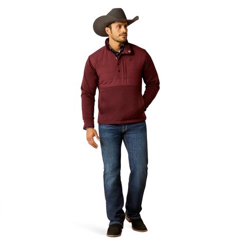 Ariat Men's Windsor Wine Caldwell Reinforced Snap Sweater - 10052780 - S