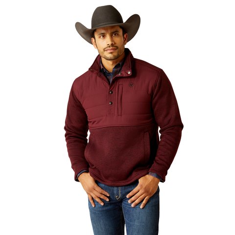 Ariat Men's Windsor Wine Caldwell Reinforced Snap Sweater - 10052780 - S