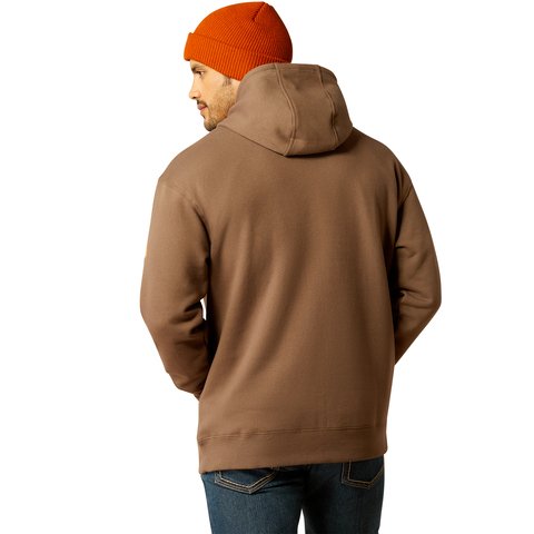 Ariat Men's Rebar Chocolate Chip Golden Brown Graphic Hoodie - 10052867 - XS