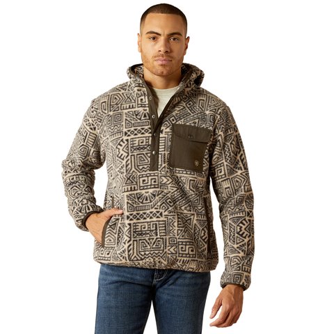 Ariat Men's Light Brindle Polar Bear Fleece Hoodie - 10052995 - S