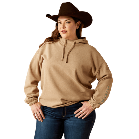 Ariat Women's Dark Oatmeal Essential Logo Hoodie - 10053882 - XXL