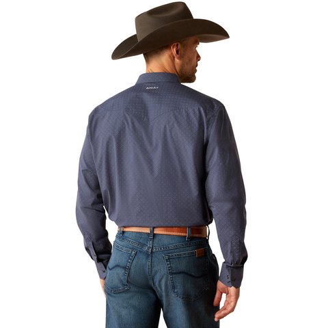 Ariat Men's Relentless Pursuit Classic Fit Navy Long Sleeve Shirt - 10053938 - S