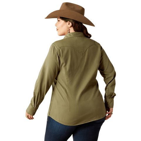 Ariat Women's Jurlington Snap Sea Spray Long Sleeve Shirt - 10053948 - XXL