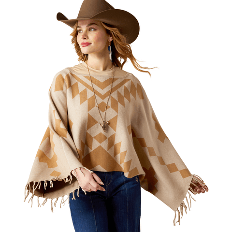 Ariat Women's Oatmeal Sunset Chic Sweater Poncho - 10053968 - XS