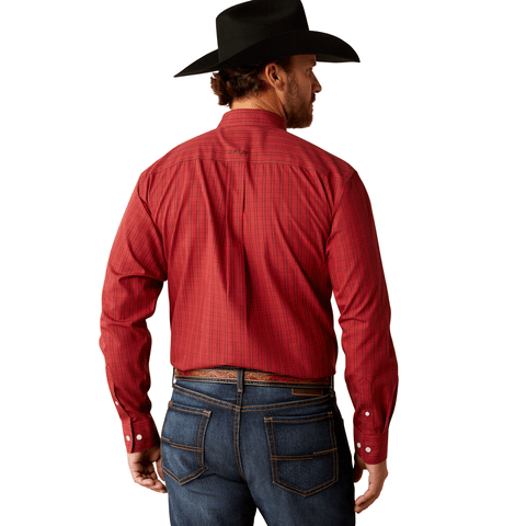 Ariat Men's Wrinkle Free Ian Classic Fit Red Long Sleeve Shirt - 10054050 - XS