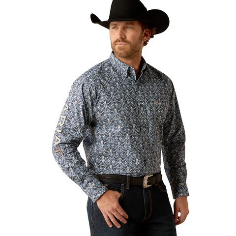 Ariat Men's Team Orlando Classic Fit Blue Long Sleeve Shirt - 10054057 - XS