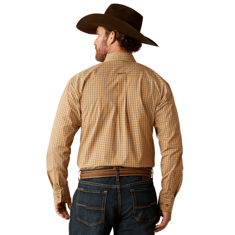 Ariat Men's Pro Series Cedar Classic Fit Gold Long Sleeve Shirt - 10054090 - XS