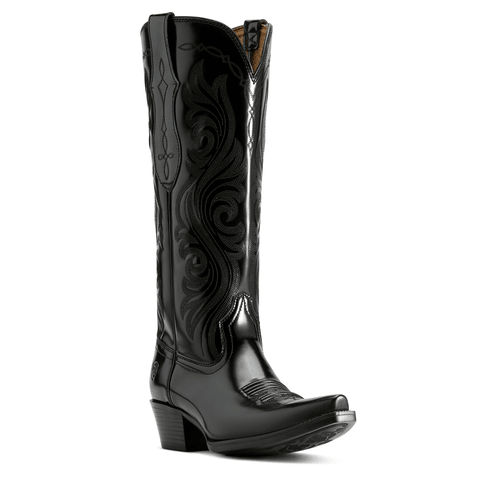 [NEW] Ariat Women's 14" Glossy Black Taytum X Toe Western Boot - 10063847-5.5B