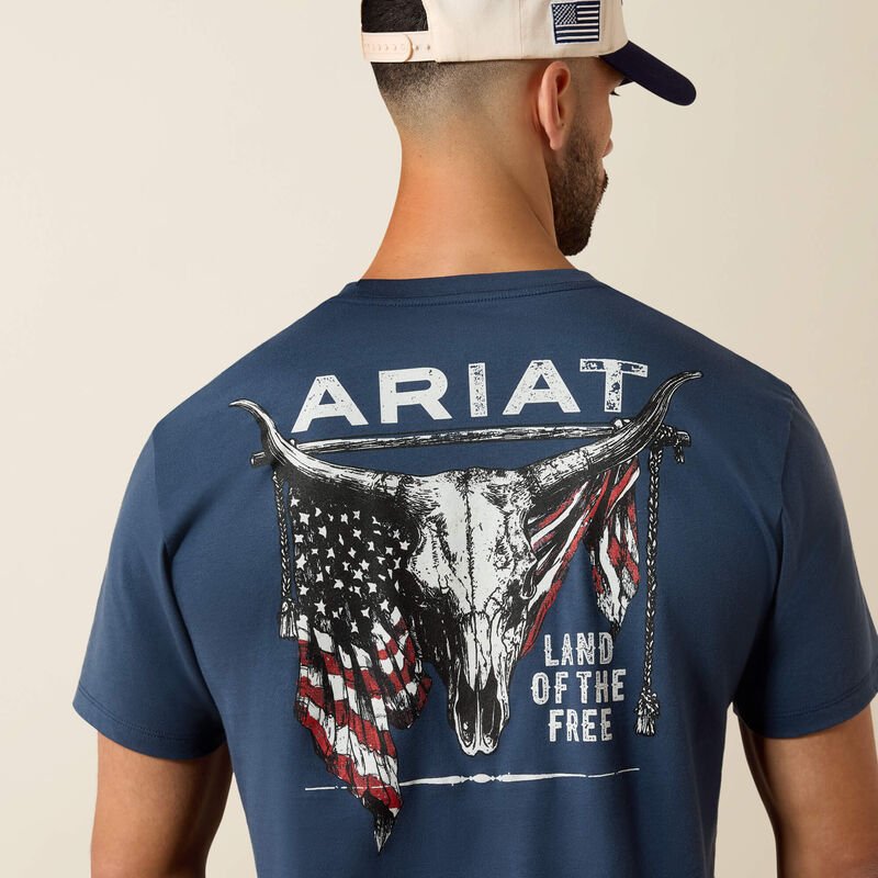Ariat Men's Longhorn Patriot Bravery Shirt - Blue Dusk - 10080248-S