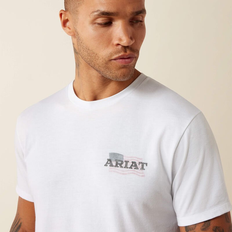 Ariat Men's Ariat Freedom Flow T-Shirt - White - 10080253-S