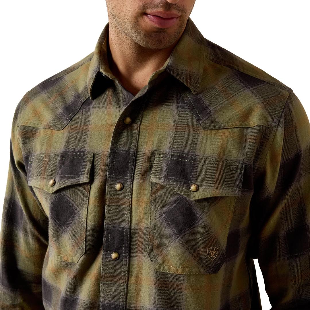 Ariat Men's Retro Hahn Fitted Snap Shirt - Four Leaf Clover Plaid - 10080705-S