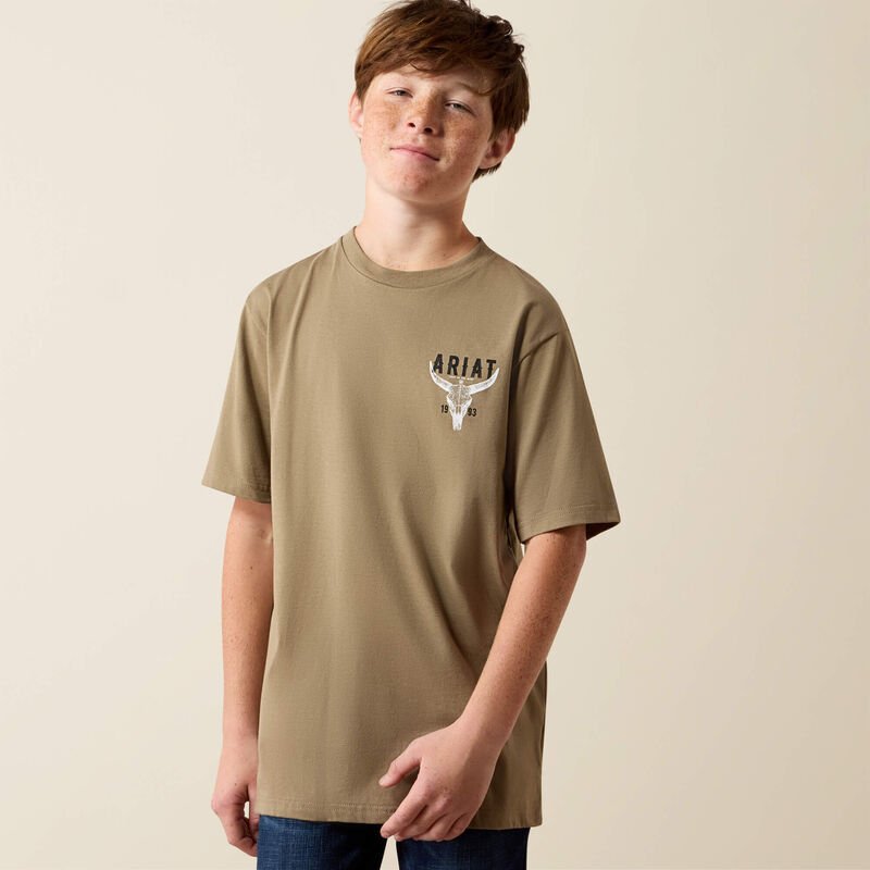 Ariat Boys Youth Best Longhorn T-Shirt - Fallen Rock - 10080707-XS