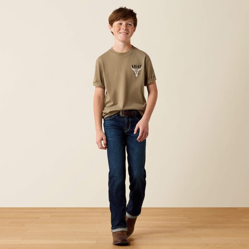 Ariat Boys Youth Best Longhorn T-Shirt - Fallen Rock - 10080707-XS