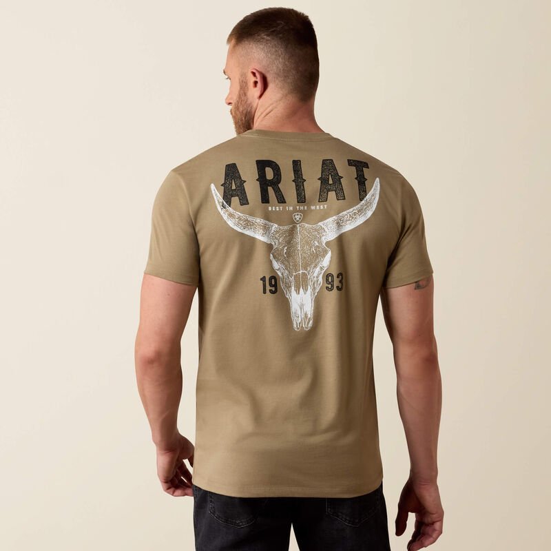 Ariat Mens Best Longhorn T-Shirt - Fallen Rock - 10080708-S