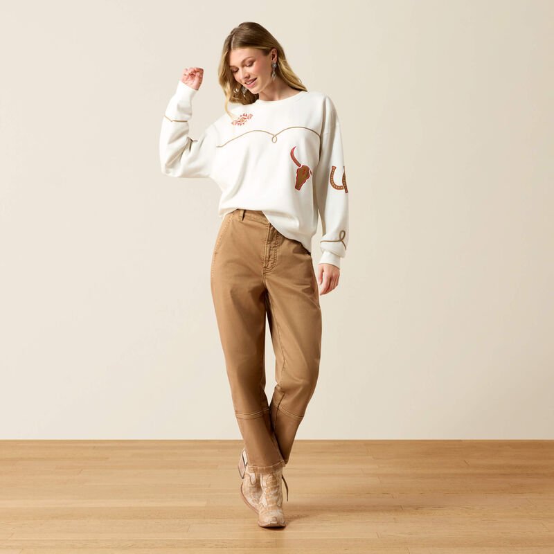 Ariat Women's Kansas Sweatshirt - Coconut Milk - 10080724-S