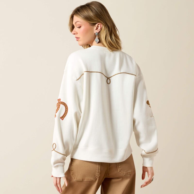 Ariat Women's Kansas Sweatshirt - Coconut Milk - 10080724-S