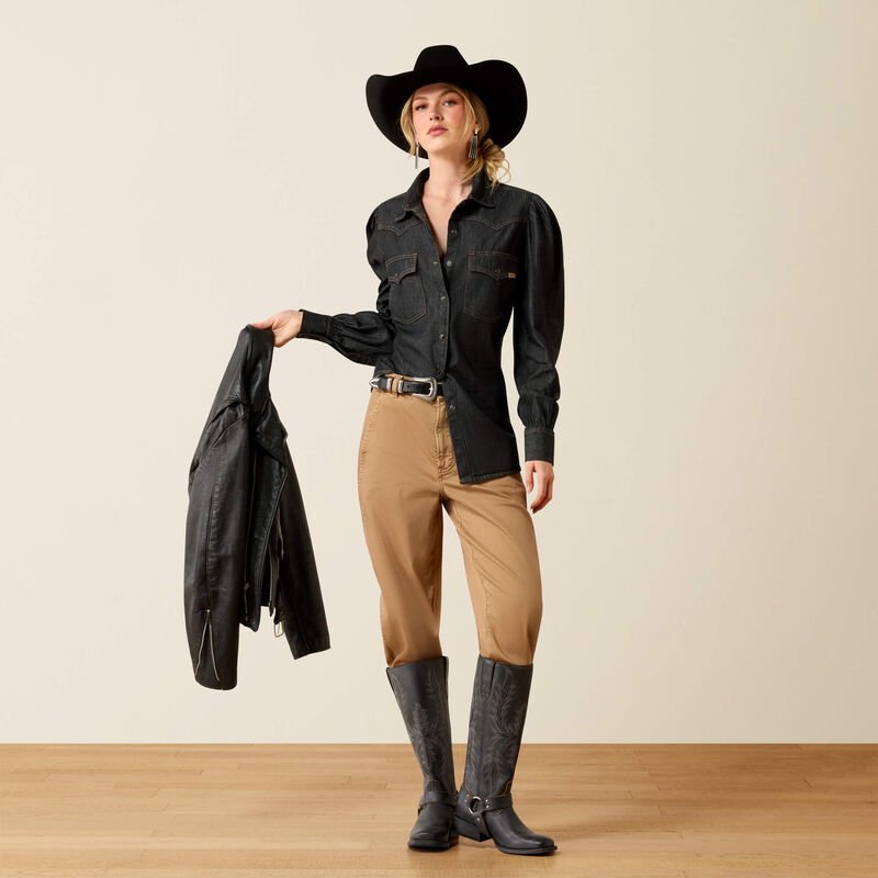 Ariat Women's Nina Western Shirt - Black Tint - 10080865-S