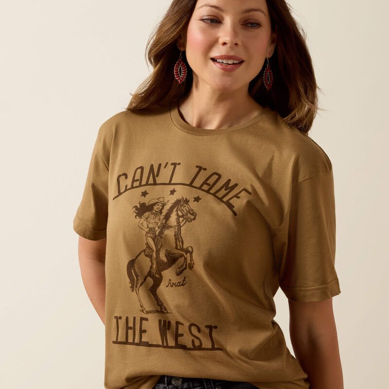 Ariat Women's Tame the West T-Shirt - Coyote Brown - 10083088-XS