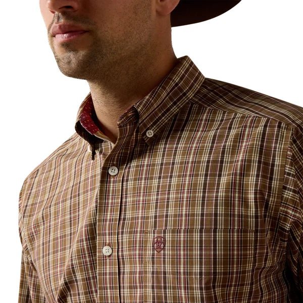 Ariat Men's Wrinkle Free Rease Classic Fit Shirt - Butternut Medium Plaid - 