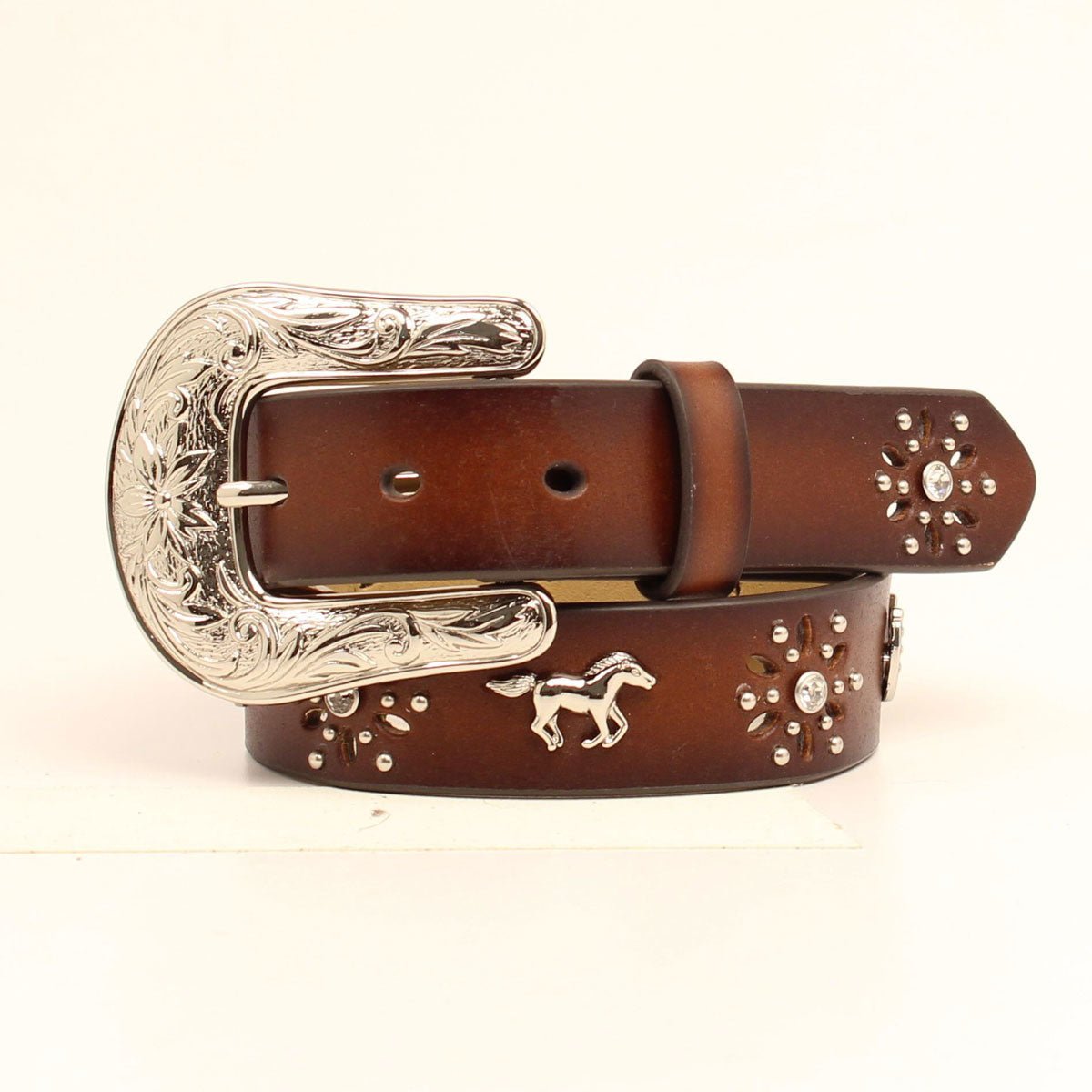 Ariat Girls Brown and Rhinestone Western Belt - A1305202 - 20