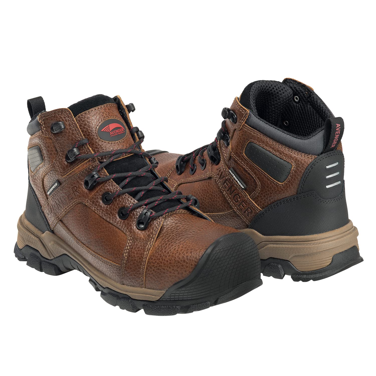 Avenger Men's 6" Ripsaw Waterproof Framer Brown Round Composite Toe EH PR Work Boot - A7330 - 6M