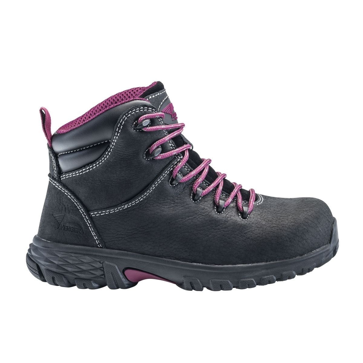 Avenger Women's 6" Black Alloy Toe Waterproof Lace Up Work Boot - A7472 - 10M