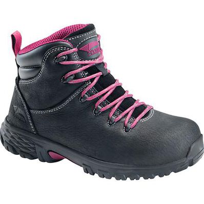 Avenger Women's 6" Black Alloy Toe Waterproof Lace Up Work Boot - A7472 - 10M