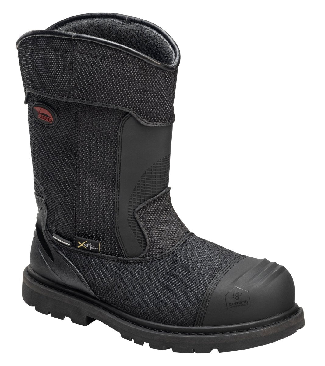 Avenger Men's 10" Hammer Black Carbon Toe EH PR Waterproof Wellington Work Boot - A7801-7M