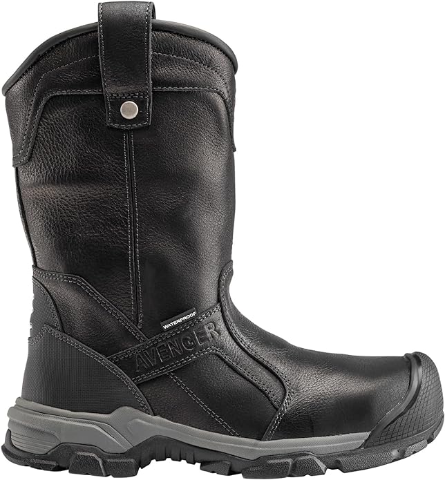 Avenger Men's Ripsaw 11" Black Alloy Toe EH PR Waterproof Wellington Work Boot - A7831 - 10.5M