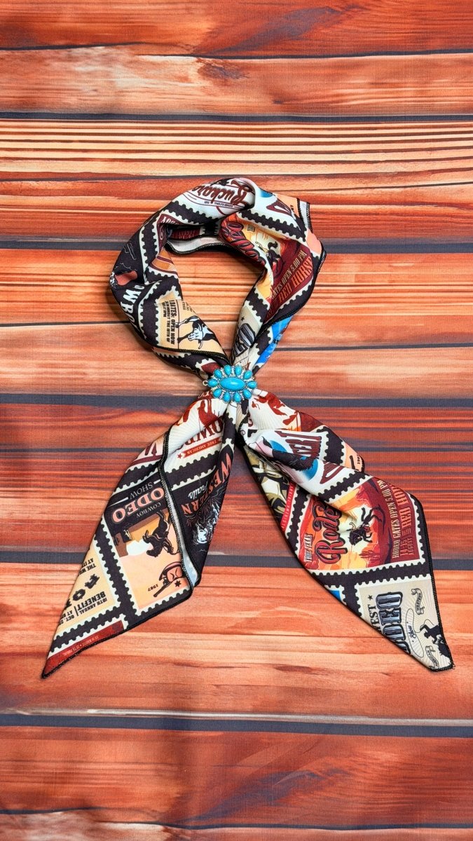 Avery Apparel Western Rodeo Print Wild Rag/Scarf 28x28 - AV3000