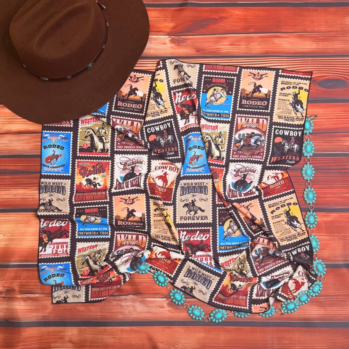 Avery Apparel Western Rodeo Print Wild Rag/Scarf 28x28 - AV3000