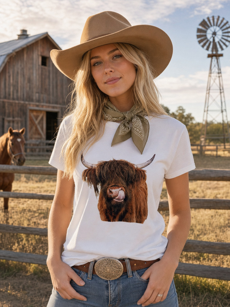Avery Apparel Bison Graphic T-Shirt - Ivory/Mocha