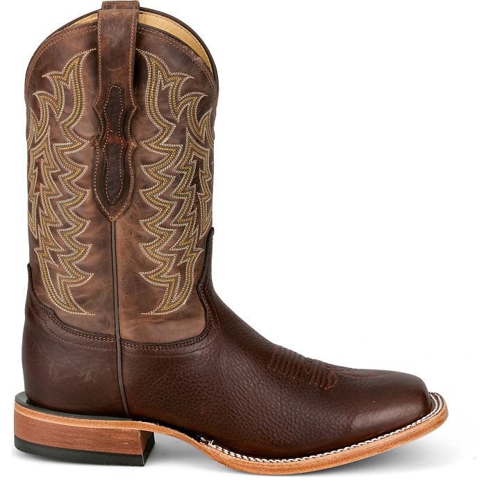 Tony Lama Men's Alfredo 11" Western Dark Brown American Bison Wide Square Toe Boot - HE6401