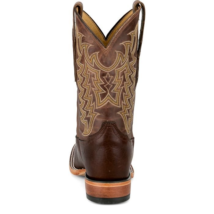 Tony Lama Men's Alfredo 11" Western Dark Brown American Bison Wide Square Toe Boot - HE6401