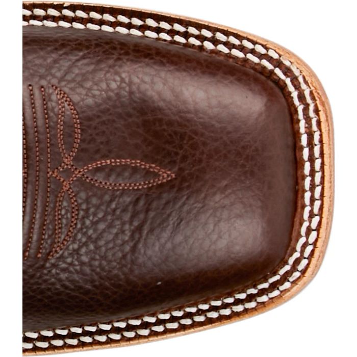 Tony Lama Men's Alfredo 11" Western Dark Brown American Bison Wide Square Toe Boot - HE6401